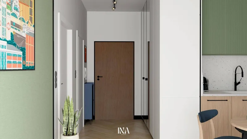 Zielony azyl - aranżacja wnętrza, Gdynia, Chylonia - INA Design, zdjęcie 3 z 16