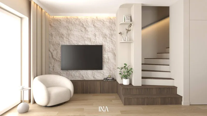 Naturalna harmonia - aranżacja wnętrza, Borkowo - INA Design, zdjęcie 4 z 18