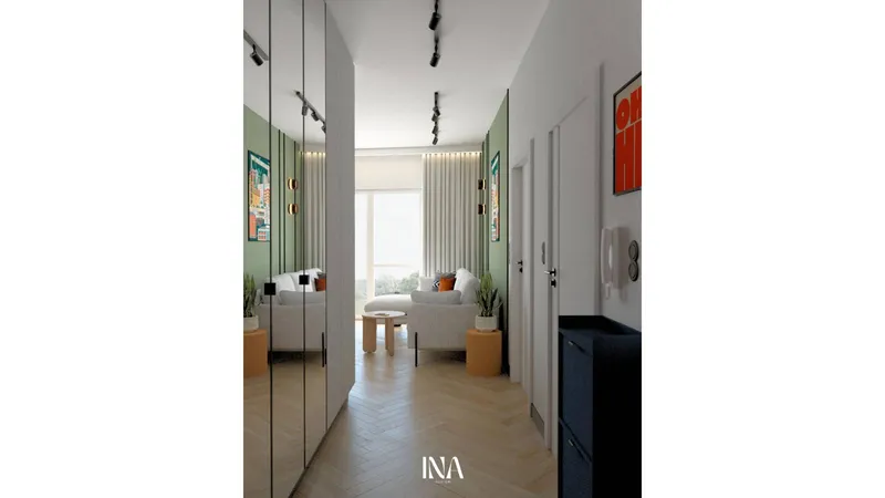 Zielony azyl - aranżacja wnętrza, Gdynia, Chylonia - INA Design, zdjęcie 5 z 16