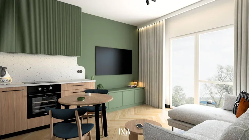 Zielony azyl - aranżacja wnętrza, Gdynia, Chylonia - INA Design, zdjęcie 6 z 16