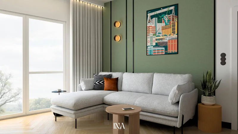 Zielony azyl - aranżacja wnętrza, Gdynia, Chylonia - INA Design, zdjęcie 7 z 16