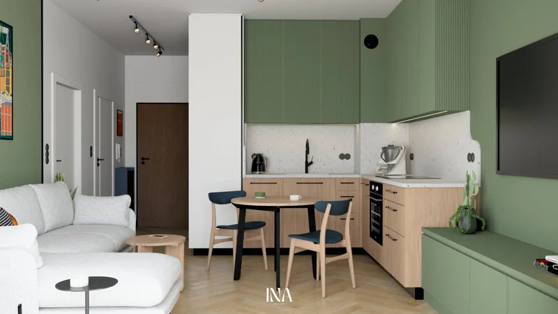 Zielony azyl - aranżacja wnętrza, Gdynia, Chylonia - INA Design, zdjęcie 8 z 16