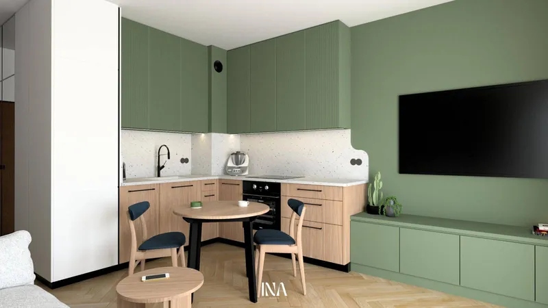 Zielony azyl - aranżacja wnętrza, Gdynia, Chylonia - INA Design, zdjęcie 9 z 16