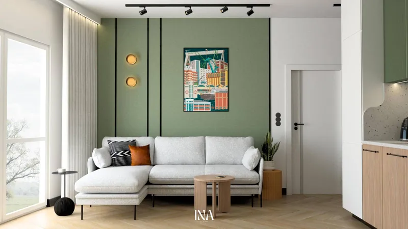 Zielony azyl - aranżacja wnętrza, Gdynia, Chylonia - INA Design, zdjęcie 11 z 16