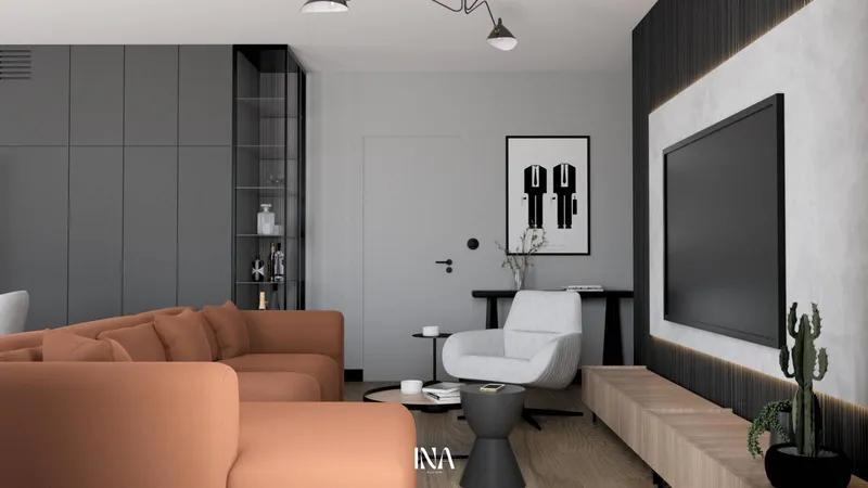 Loftowy charakter - aranżacja wnętrza, Gdańsk Jasień - INA Design, zdjęcie 13 z 25