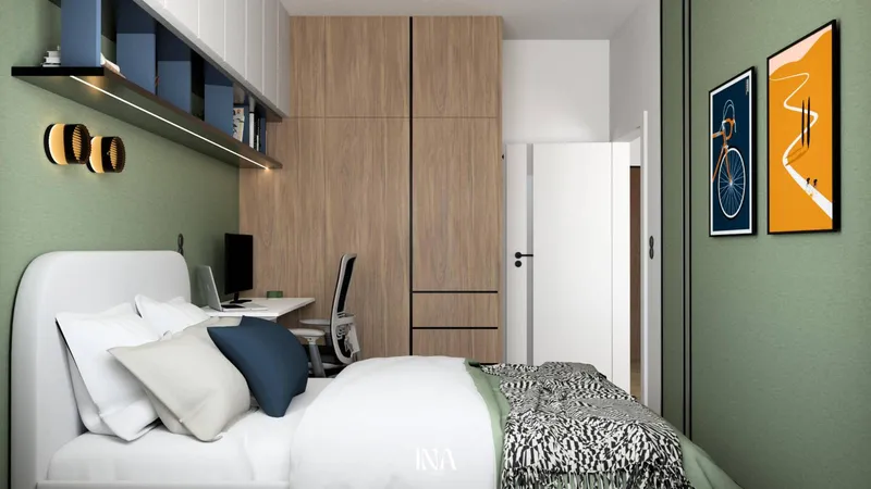 Zielony azyl - aranżacja wnętrza, Gdynia, Chylonia - INA Design, zdjęcie 14 z 16