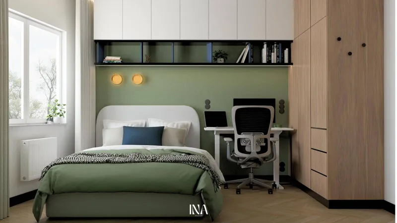 Zielony azyl - aranżacja wnętrza, Gdynia, Chylonia - INA Design, zdjęcie 15 z 16
