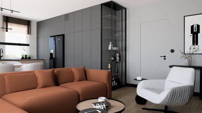 Loftowy charakter - aranżacja wnętrza, Gdańsk Jasień - INA Design, zdjęcie 15 z 25