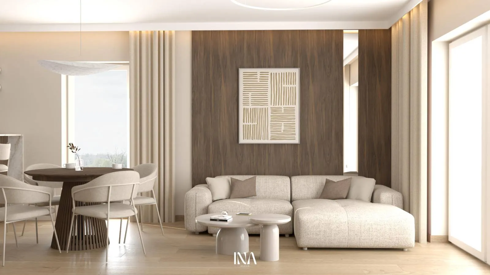 Naturalna harmonia - projekt wnętrza w lokalizacji Borkowo - INA Design