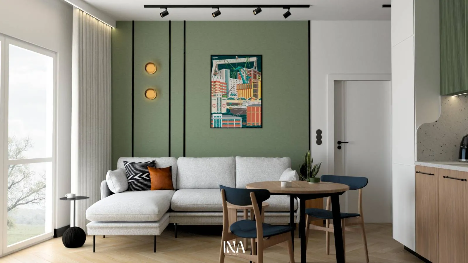 Zielony azyl - projekt wnętrza w lokalizacji Gdynia, Chylonia - INA Design